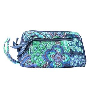 Vera Bradley Blue and Green Quilted Wristlet